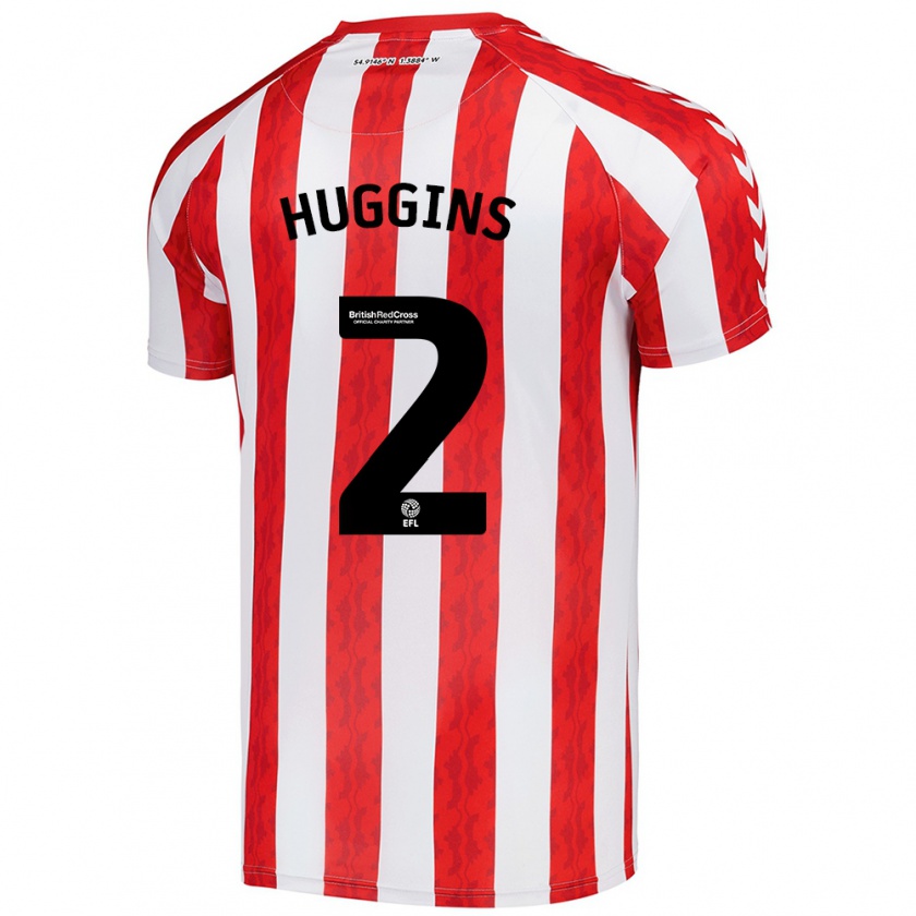 Kandiny Hombre Camiseta Niall Huggins #2 Rojo Blanco 1ª Equipación 2024/25 La Camisa