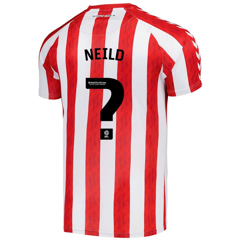 Kandiny Hombre Camiseta Joe Neild #0 Rojo Blanco 1ª Equipación 2024/25 La Camisa