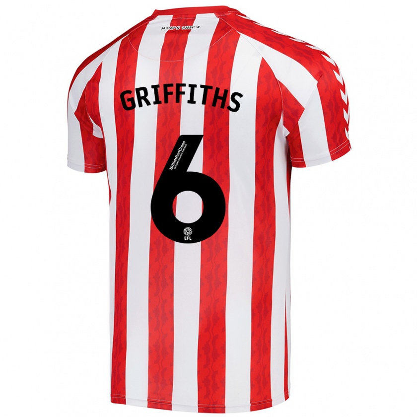 Kandiny Uomo Maglia Louise Griffiths #6 Rosso Bianco Kit Gara Home 2024/25 Maglietta