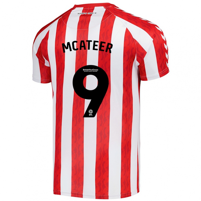 Kandiny Uomo Maglia Mary Mcateer #9 Rosso Bianco Kit Gara Home 2024/25 Maglietta