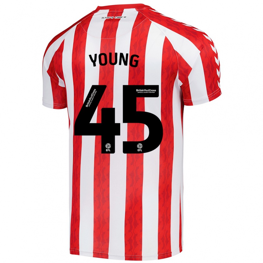 Kandiny Uomo Maglia Matthew Young #45 Rosso Bianco Kit Gara Home 2024/25 Maglietta