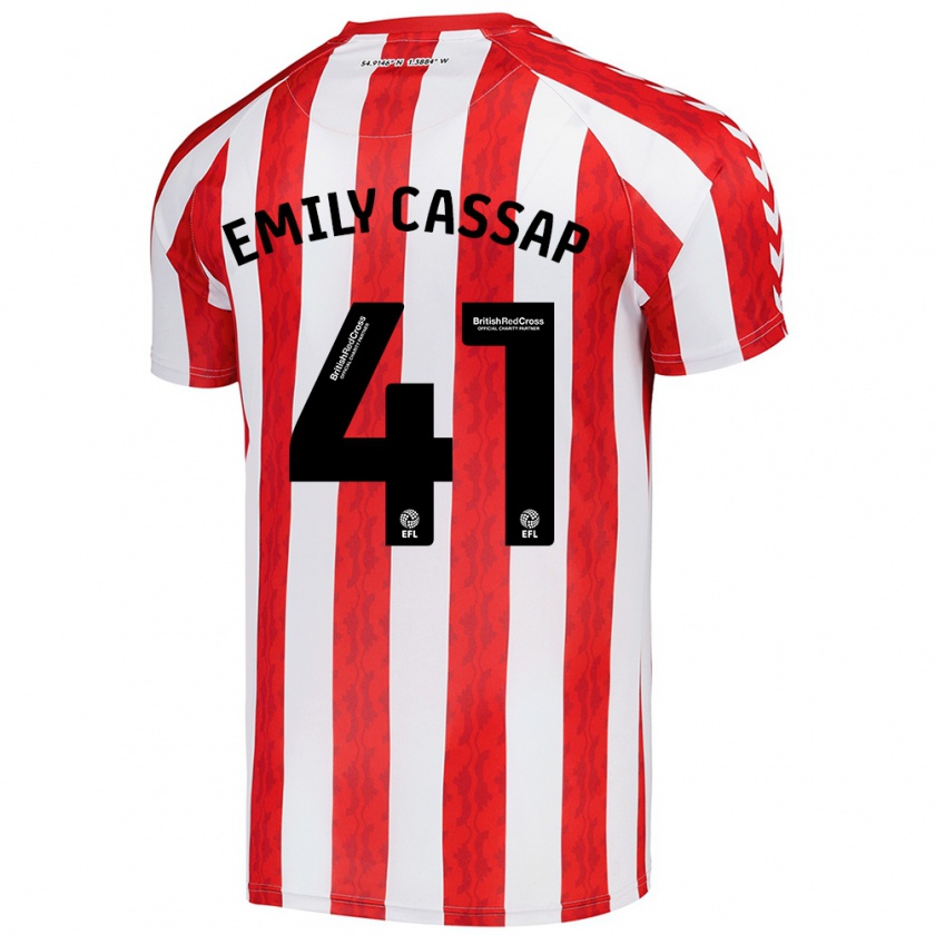 Kandiny Uomo Maglia Emily Cassap #41 Rosso Bianco Kit Gara Home 2024/25 Maglietta