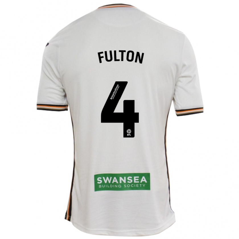 Kandiny Uomo Maglia Jay Fulton #4 Bianco Kit Gara Home 2024/25 Maglietta