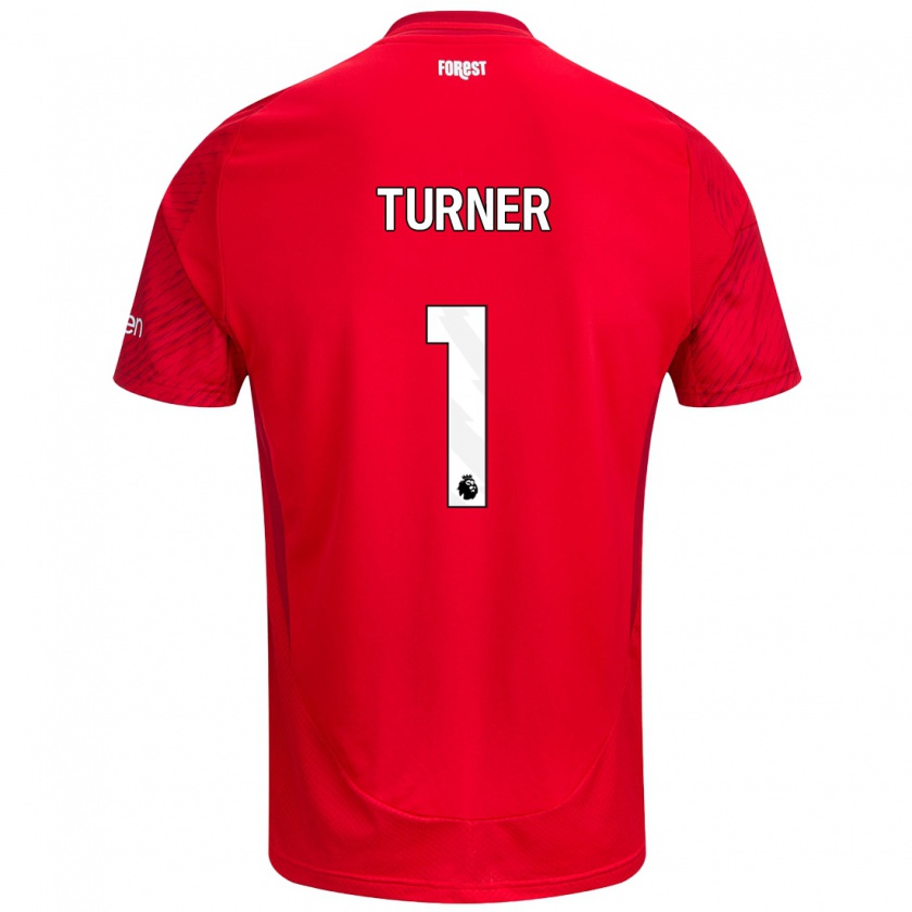 Kandiny Uomo Maglia Matt Turner #1 Rosso Bianco Kit Gara Home 2024/25 Maglietta