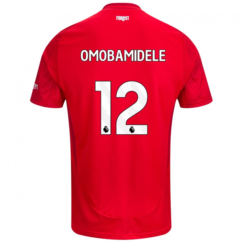 Kandiny Uomo Maglia Andrew Omobamidele #12 Rosso Bianco Kit Gara Home 2024/25 Maglietta