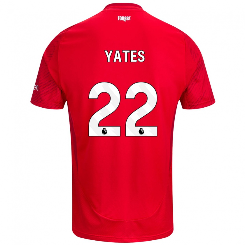 Kandiny Uomo Maglia Ryan Yates #22 Rosso Bianco Kit Gara Home 2024/25 Maglietta