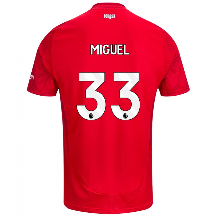 Kandiny Uomo Maglia Carlos Miguel #33 Rosso Bianco Kit Gara Home 2024/25 Maglietta