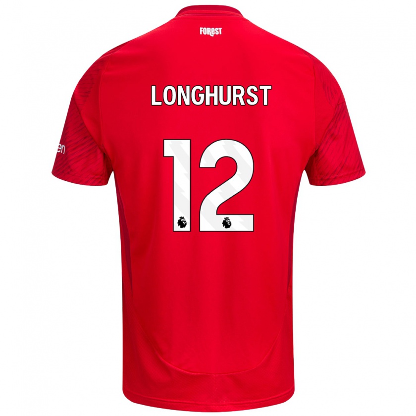 Kandiny Uomo Maglia Kate Longhurst #12 Rosso Bianco Kit Gara Home 2024/25 Maglietta