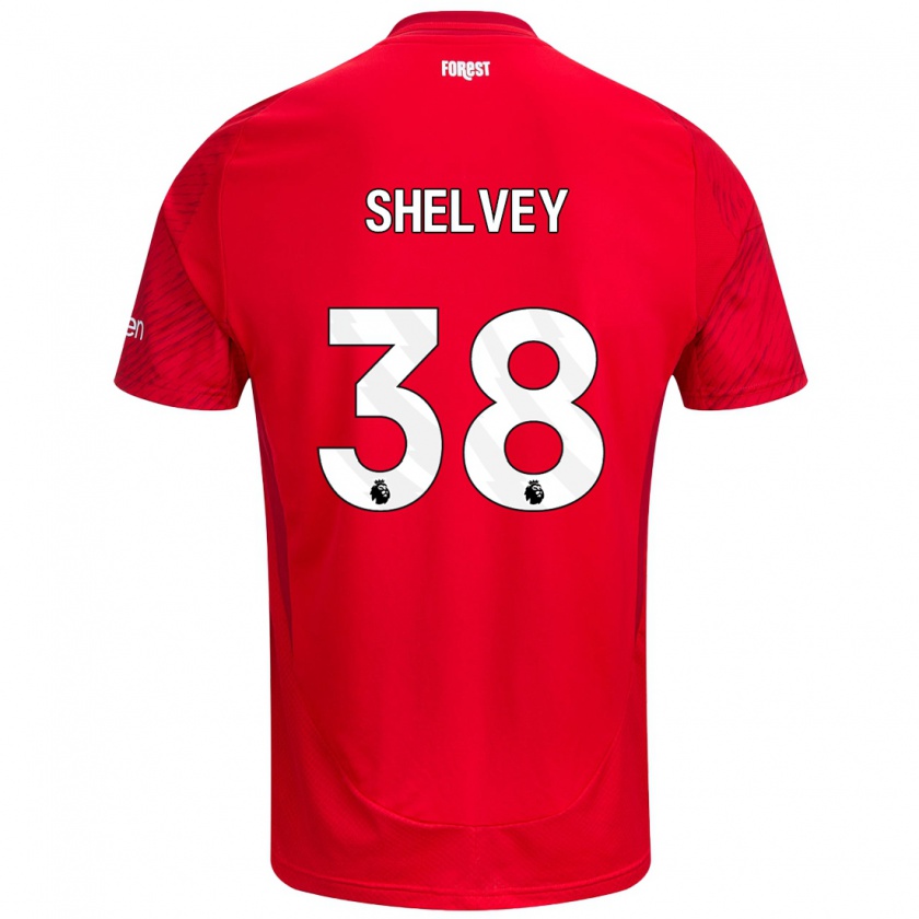 Kandiny Uomo Maglia George Shelvey #38 Rosso Bianco Kit Gara Home 2024/25 Maglietta