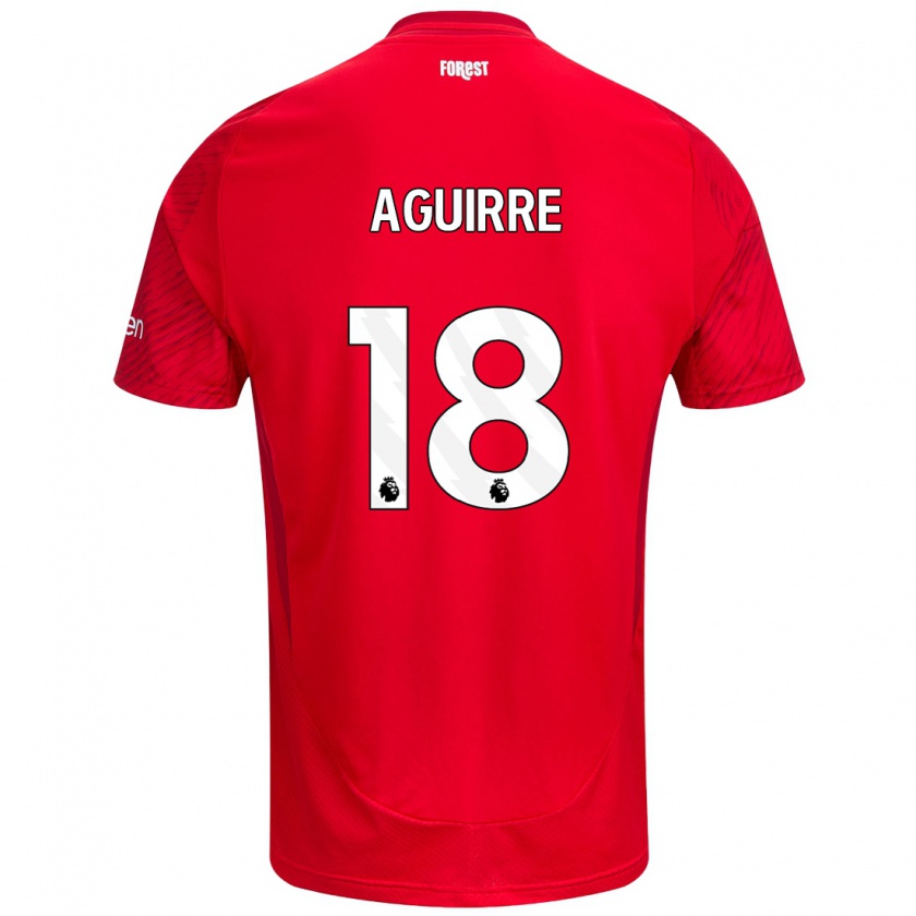 Kandiny Uomo Maglia Aja Aguirre #18 Rosso Bianco Kit Gara Home 2024/25 Maglietta