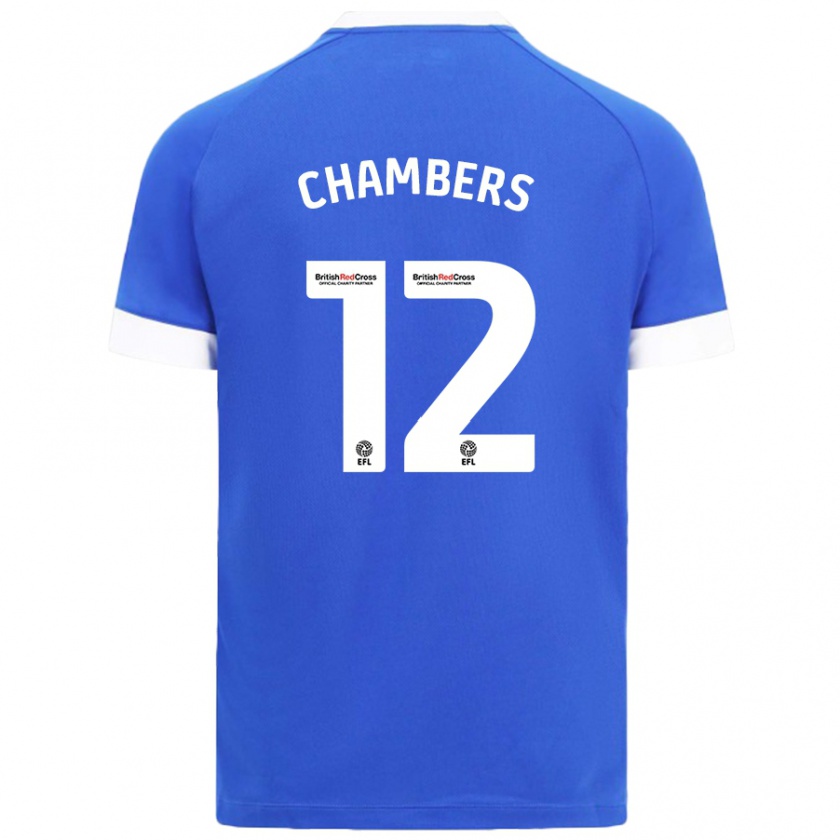 Kandiny Hombre Camiseta Calum Chambers #12 Azul Cielo 1ª Equipación 2024/25 La Camisa