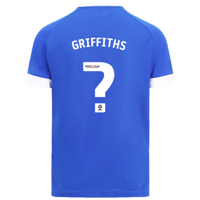 Kandiny Uomo Maglia Ewan Griffiths #0 Azzurro Kit Gara Home 2024/25 Maglietta