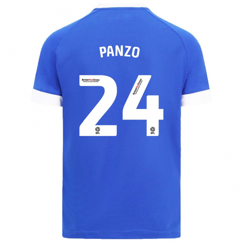 Kandiny Hombre Camiseta Jonathan Panzo #24 Azul Cielo 1ª Equipación 2024/25 La Camisa