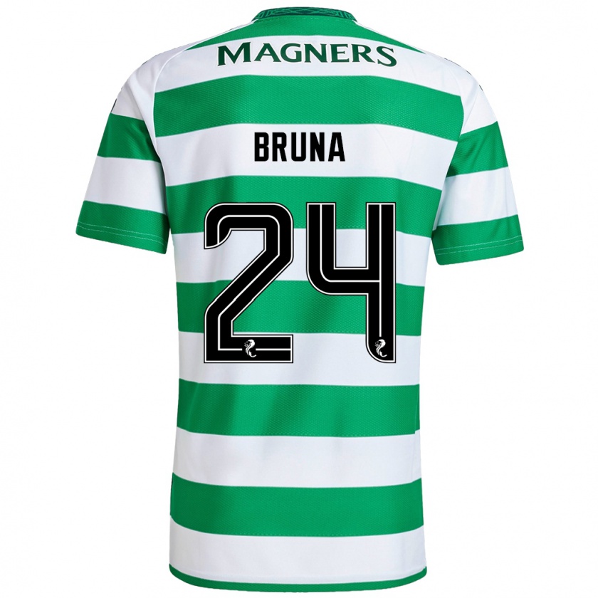 Kandiny Hombre Camiseta Bruna Lourenço #24 Verde Blanco 1ª Equipación 2024/25 La Camisa México