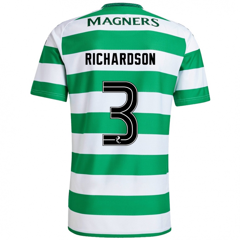 Kandiny Uomo Maglia Amy Richardson #3 Verde Bianco Kit Gara Home 2024/25 Maglietta