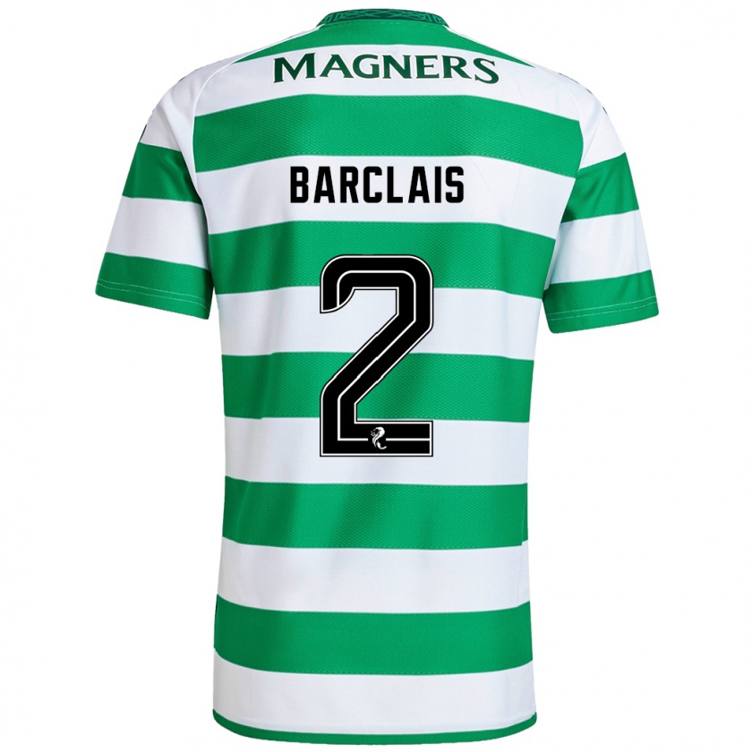 Kandiny Uomo Maglia Celya Barclais #2 Verde Bianco Kit Gara Home 2024/25 Maglietta