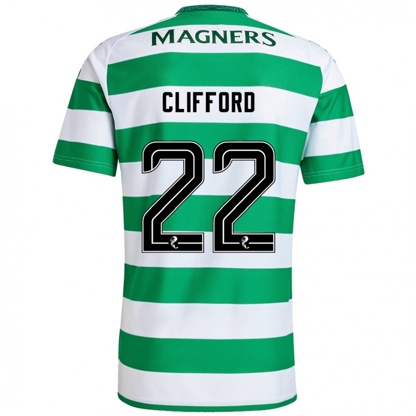 Kandiny Uomo Maglia Lucy Ashworth-Clifford #22 Verde Bianco Kit Gara Home 2024/25 Maglietta