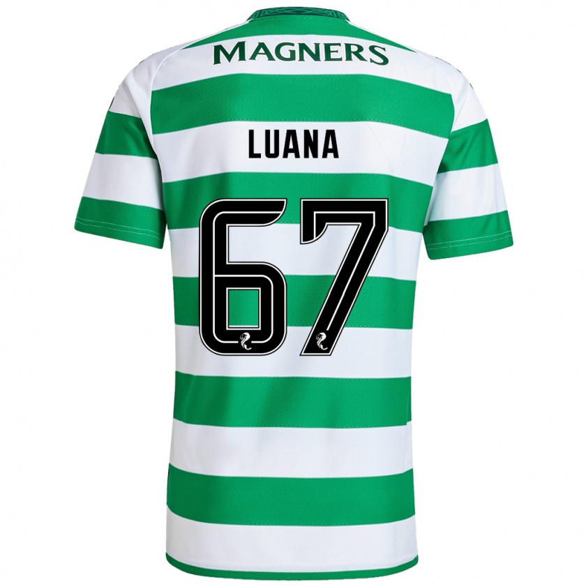 Kandiny Hombre Camiseta Luana Muñoz #67 Verde Blanco 1ª Equipación 2024/25 La Camisa México