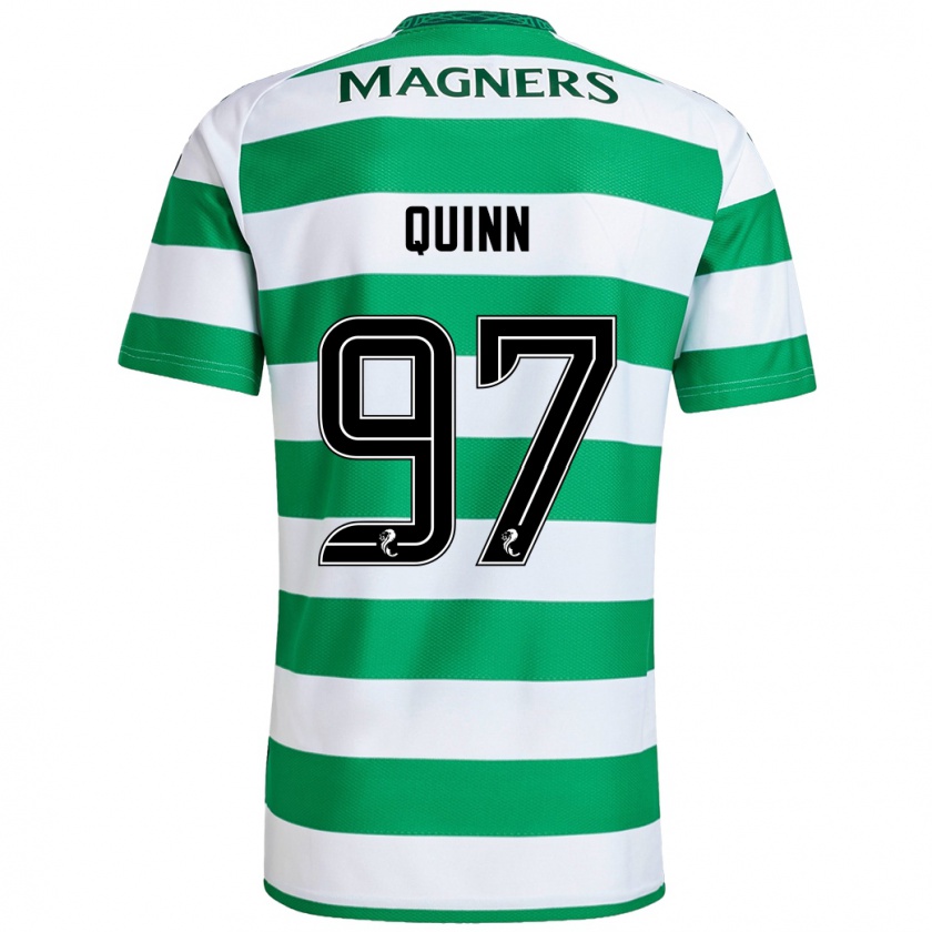 Kandiny Hombre Camiseta Ben Quinn #97 Verde Blanco 1ª Equipación 2024/25 La Camisa