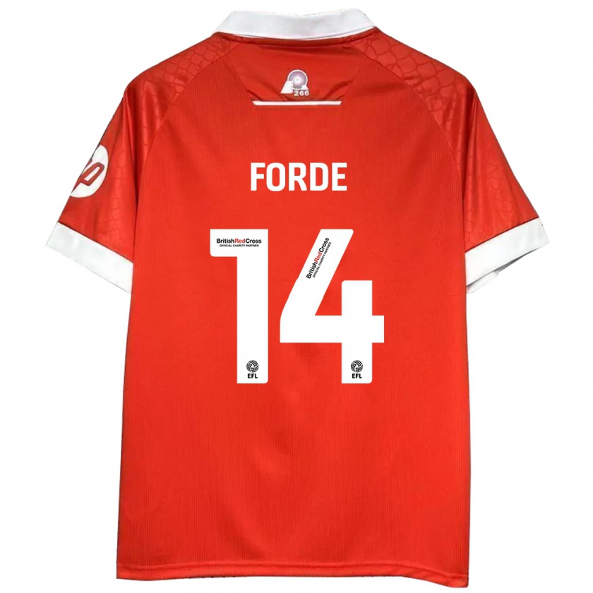 Kandiny Uomo Maglia Anthony Forde #14 Rosso Bianco Kit Gara Home 2024/25 Maglietta