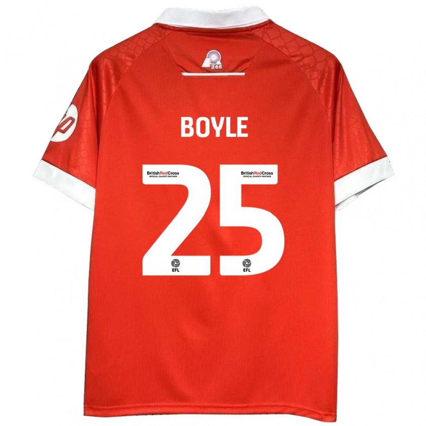 Kandiny Heren Will Boyle #25 Rood Wit Thuisshirt Thuistenue 2024/25 T-Shirt