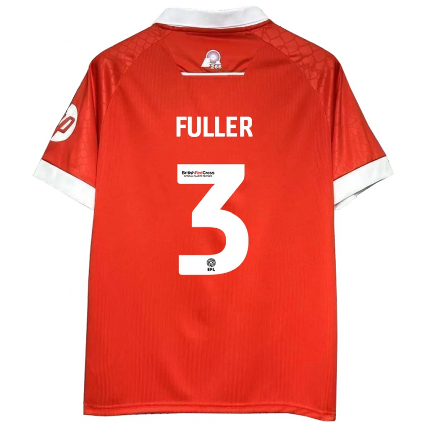 Kandiny Uomo Maglia Olivia Fuller #3 Rosso Bianco Kit Gara Home 2024/25 Maglietta