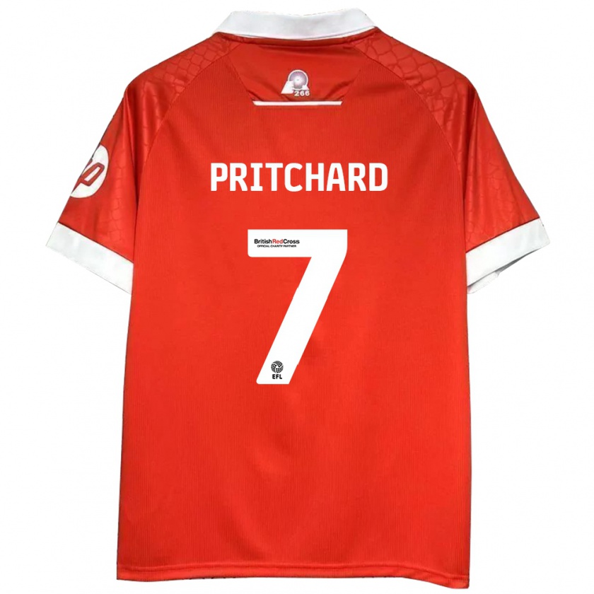 Kandiny Uomo Maglia Rebecca Pritchard #7 Rosso Bianco Kit Gara Home 2024/25 Maglietta