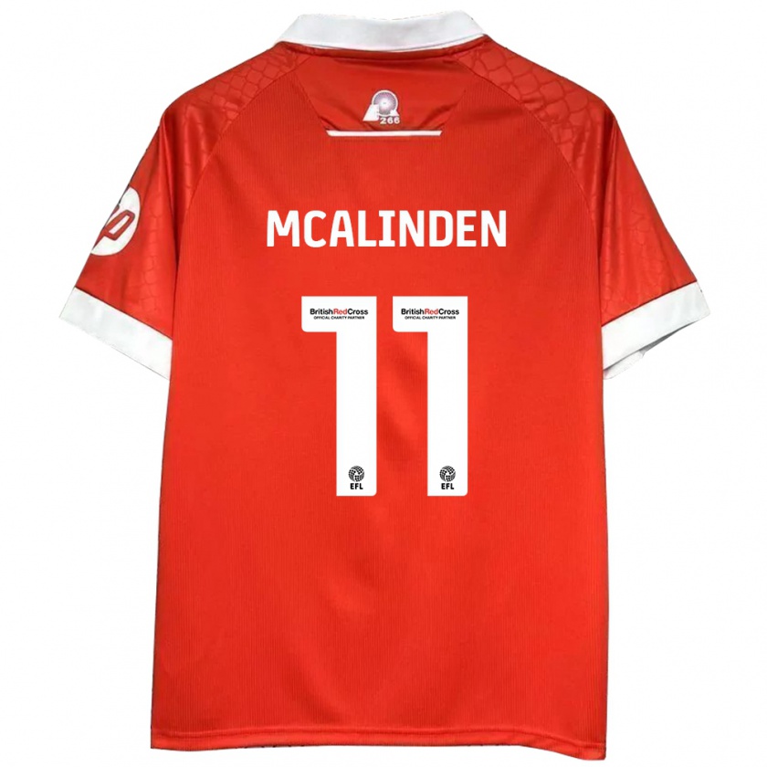 Kandiny Heren Liam Mcalinden #11 Rood Wit Thuisshirt Thuistenue 2024/25 T-Shirt