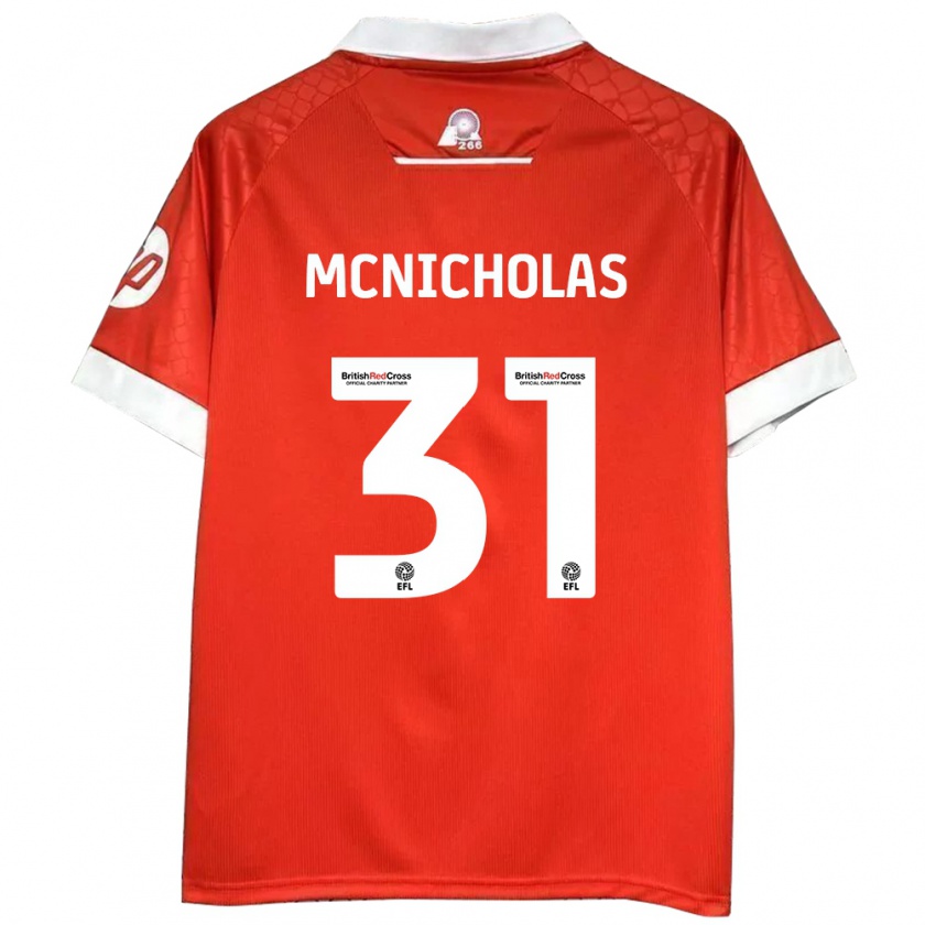 Kandiny Heren Luke Mcnicholas #31 Rood Wit Thuisshirt Thuistenue 2024/25 T-Shirt België