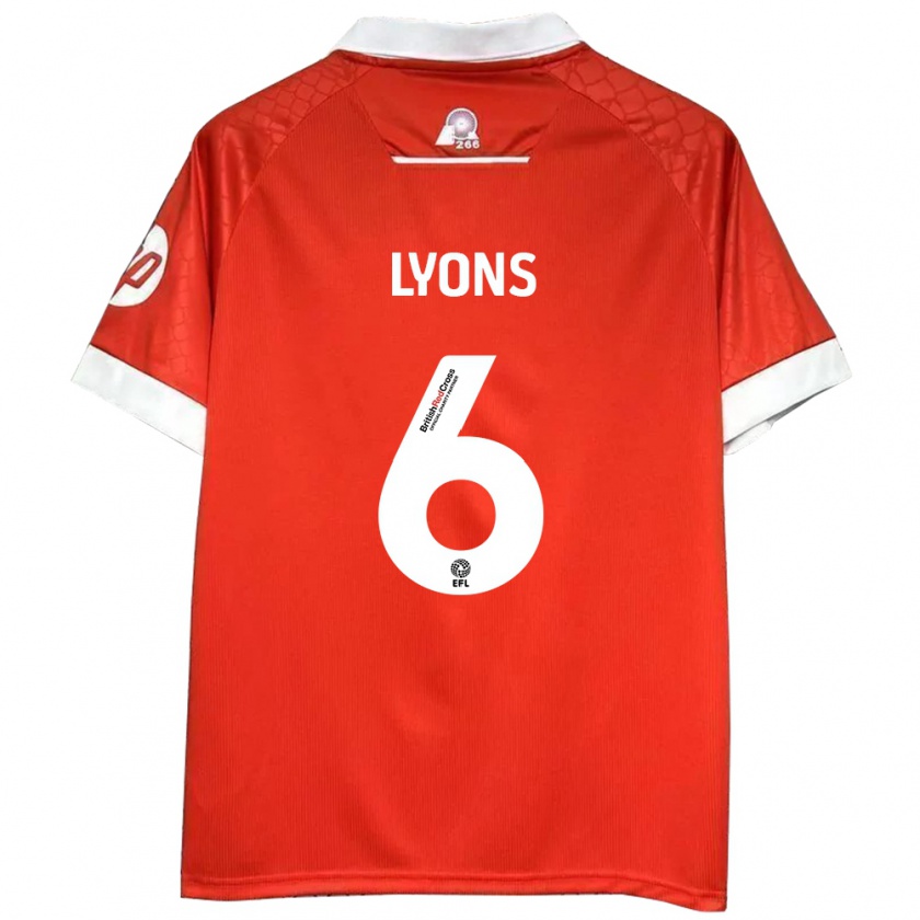 Kandiny Heren Lauryn Lyons #6 Rood Wit Thuisshirt Thuistenue 2024/25 T-Shirt