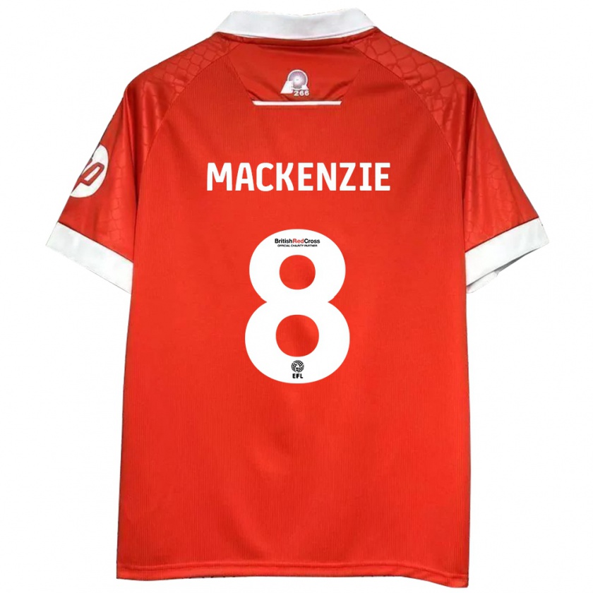 Kandiny Uomo Maglia Libby Mackenzie #8 Rosso Bianco Kit Gara Home 2024/25 Maglietta