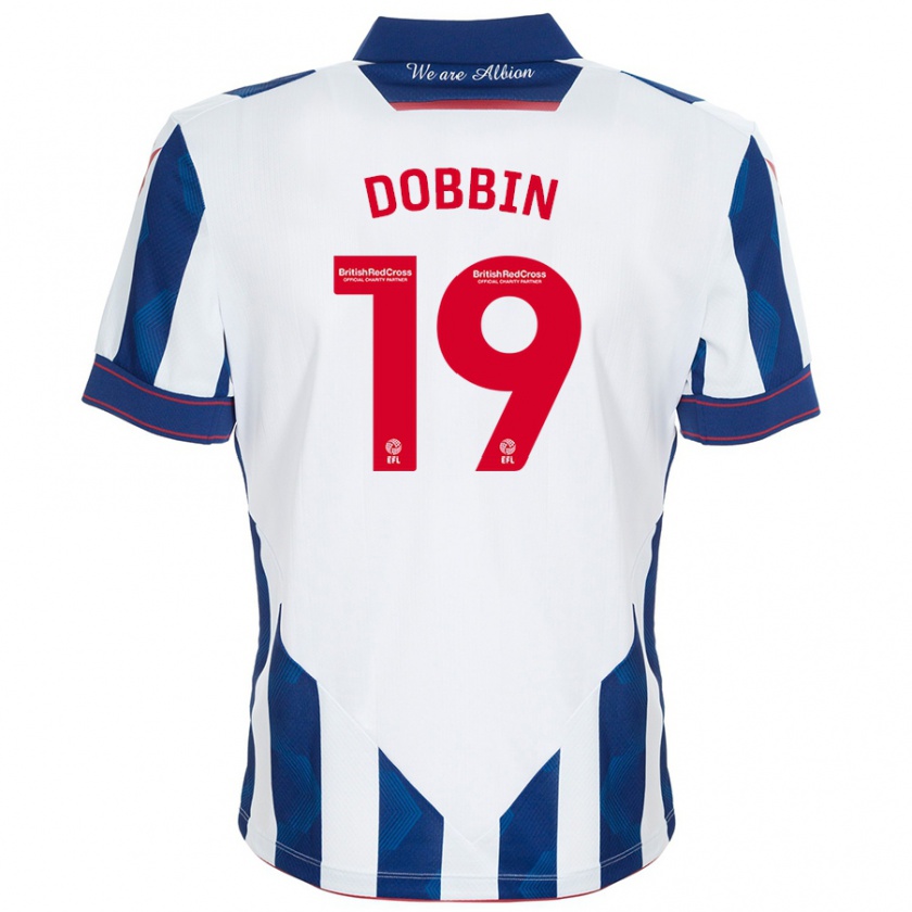 Kandiny Heren Lewis Dobbin #19 Wit Donkerblauw Thuisshirt Thuistenue 2024/25 T-Shirt