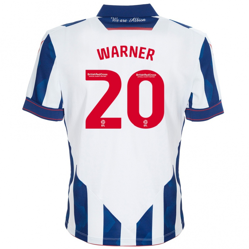 Kandiny Uomo Maglia Phoebe Warner #20 Bianco Blu Scuro Kit Gara Home 2024/25 Maglietta