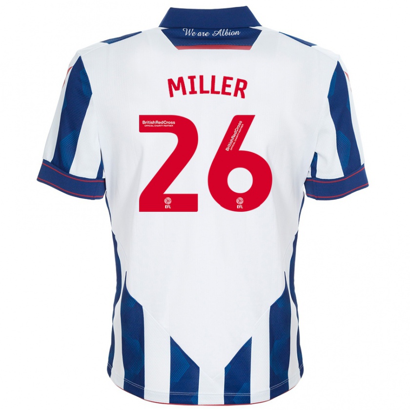 Kandiny Herren Nna Miller #26 Weiß Dunkelblau Heimtrikot Trikot 2024/25 T-Shirt Österreich