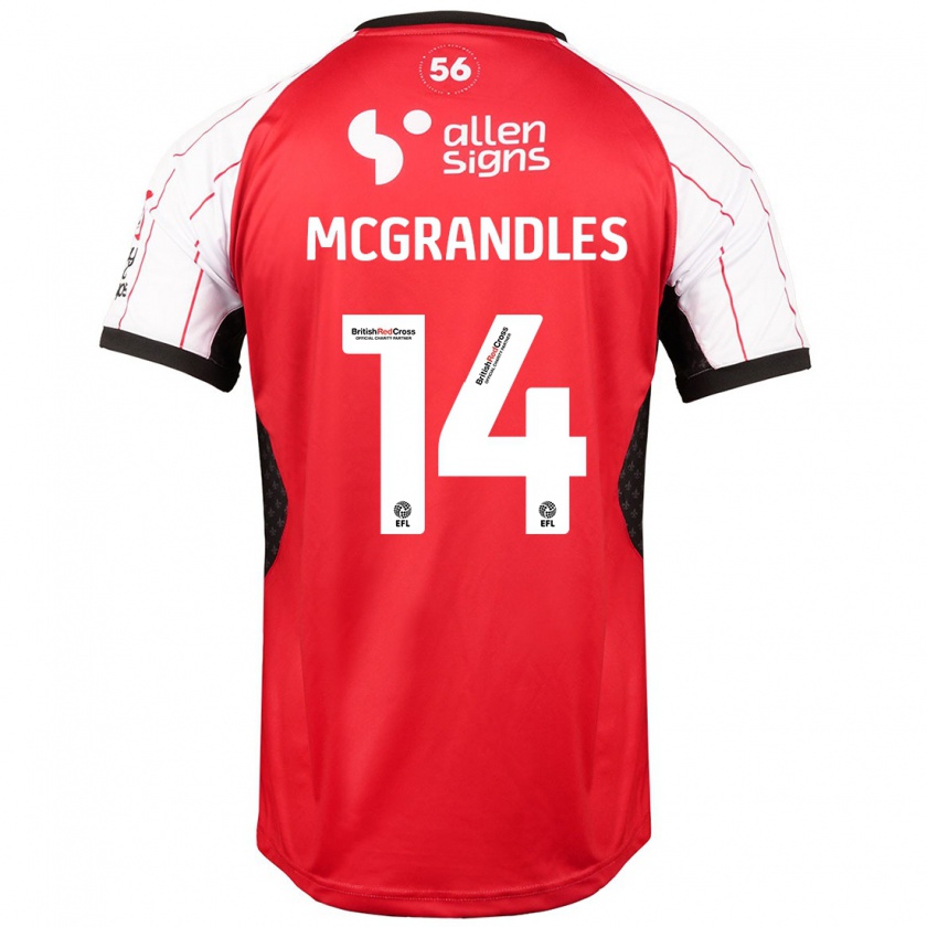 Kandiny Uomo Maglia Conor Mcgrandles #14 Bianco Kit Gara Home 2024/25 Maglietta