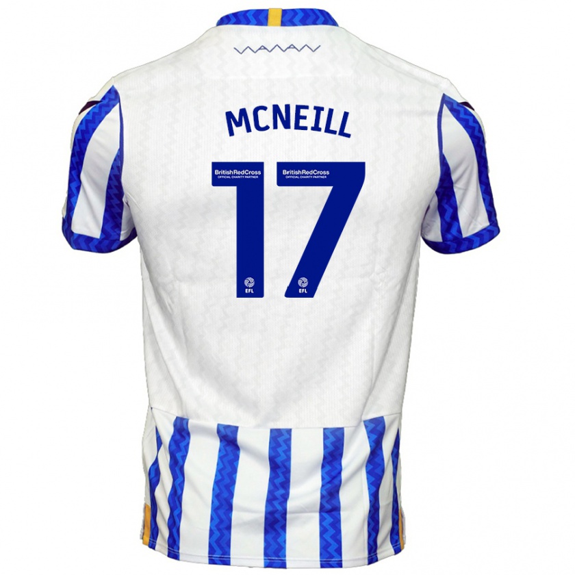 Kandiny Uomo Maglia Charlie Mcneill #17 Blu Bianco Kit Gara Home 2024/25 Maglietta