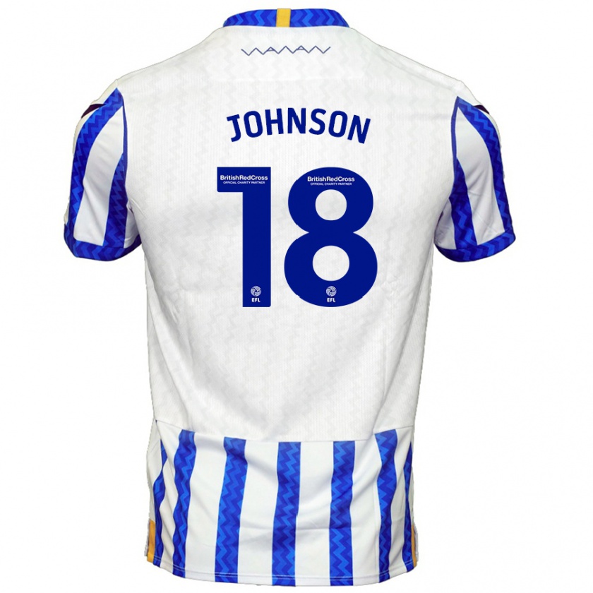 Kandiny Hombre Camiseta Marvin Johnson #18 Azul Blanco 1ª Equipación 2024/25 La Camisa