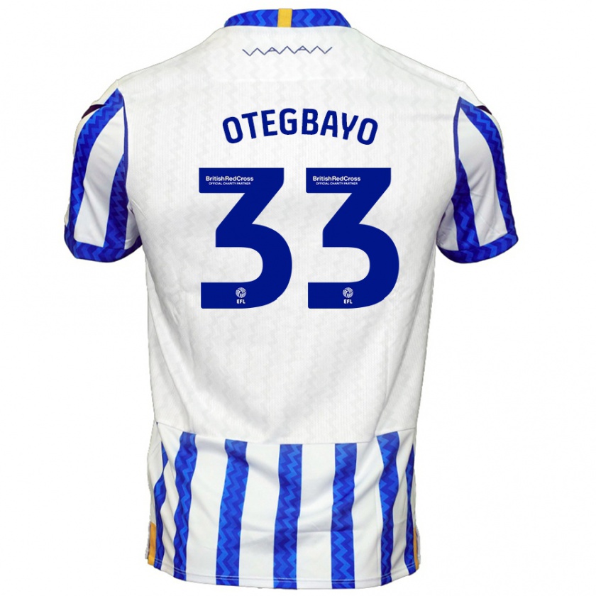 Kandiny Hombre Camiseta Gabriel Otegbayo #33 Azul Blanco 1ª Equipación 2024/25 La Camisa