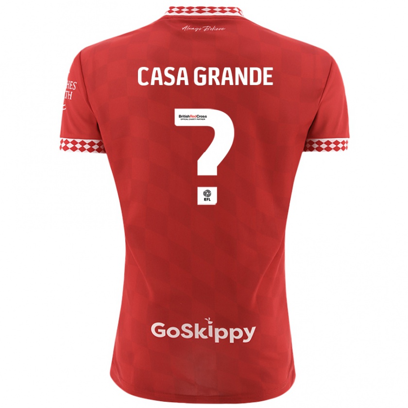 Kandiny Uomo Maglia Josey Casa-Grande #0 Rosso Kit Gara Home 2024/25 Maglietta