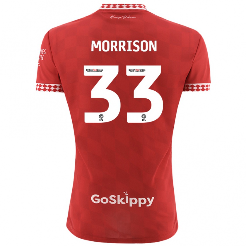 Kandiny Herren Elijah Morrison #33 Rot Heimtrikot Trikot 2024/25 T-Shirt Österreich