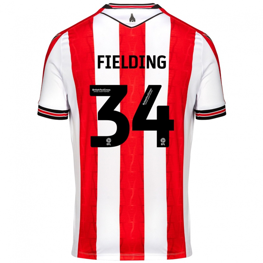 Kandiny Herren Frank Fielding #34 Rot Weiß Heimtrikot Trikot 2024/25 T-Shirt Österreich