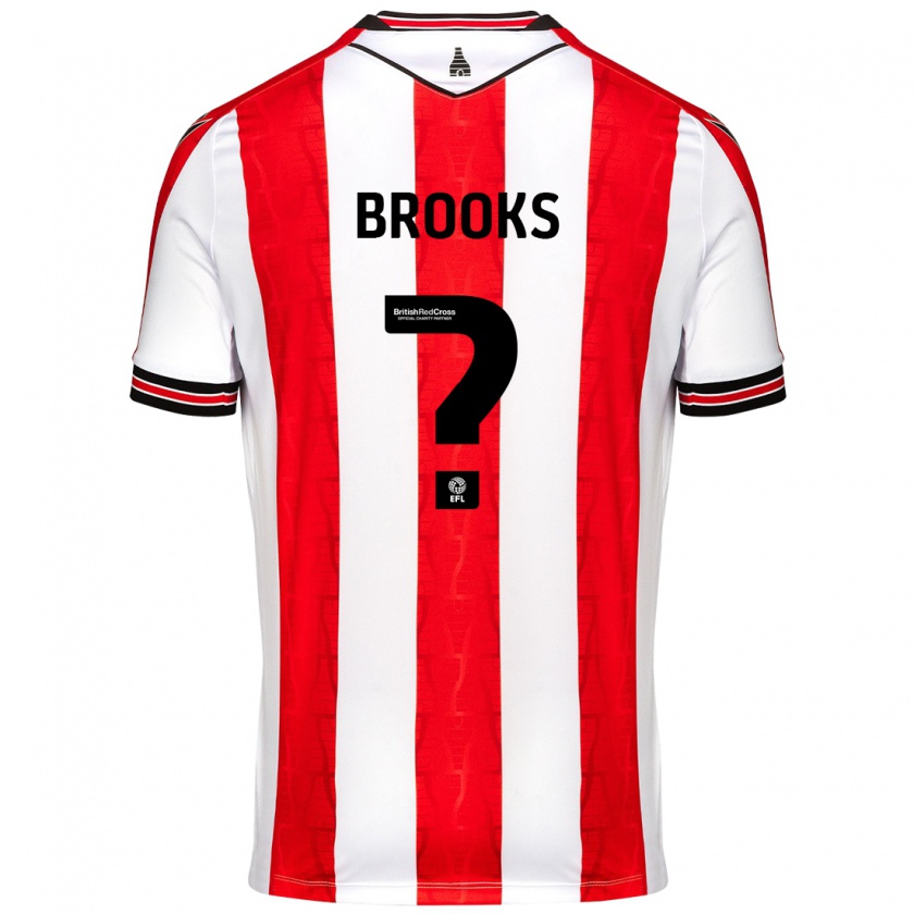 Kandiny Hombre Camiseta Alfie Brooks #0 Rojo Blanco 1ª Equipación 2024/25 La Camisa