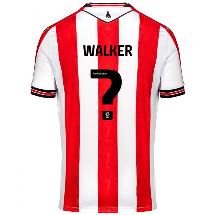 Kandiny Uomo Maglia Lewis Walker #0 Rosso Bianco Kit Gara Home 2024/25 Maglietta