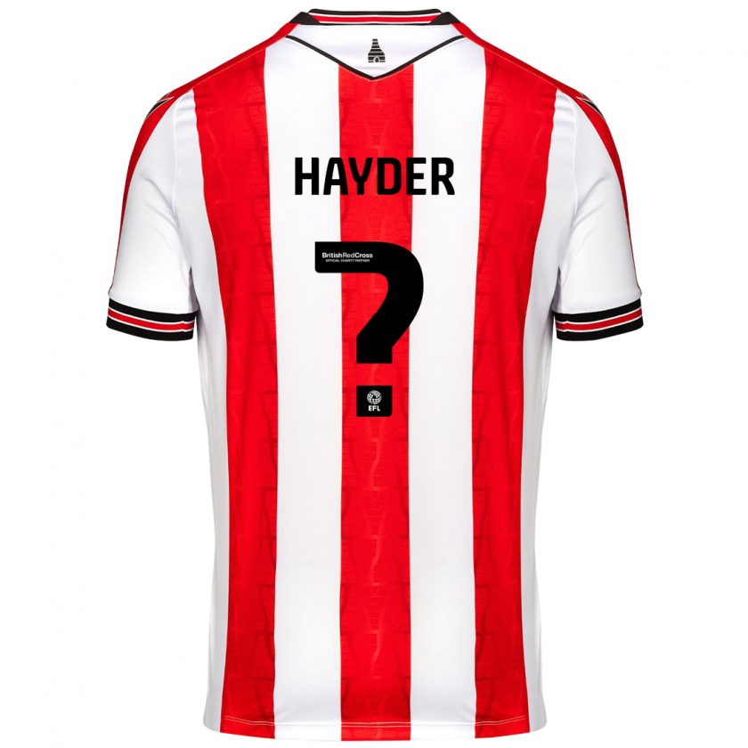 Kandiny Uomo Maglia Ali Hayder #0 Rosso Bianco Kit Gara Home 2024/25 Maglietta