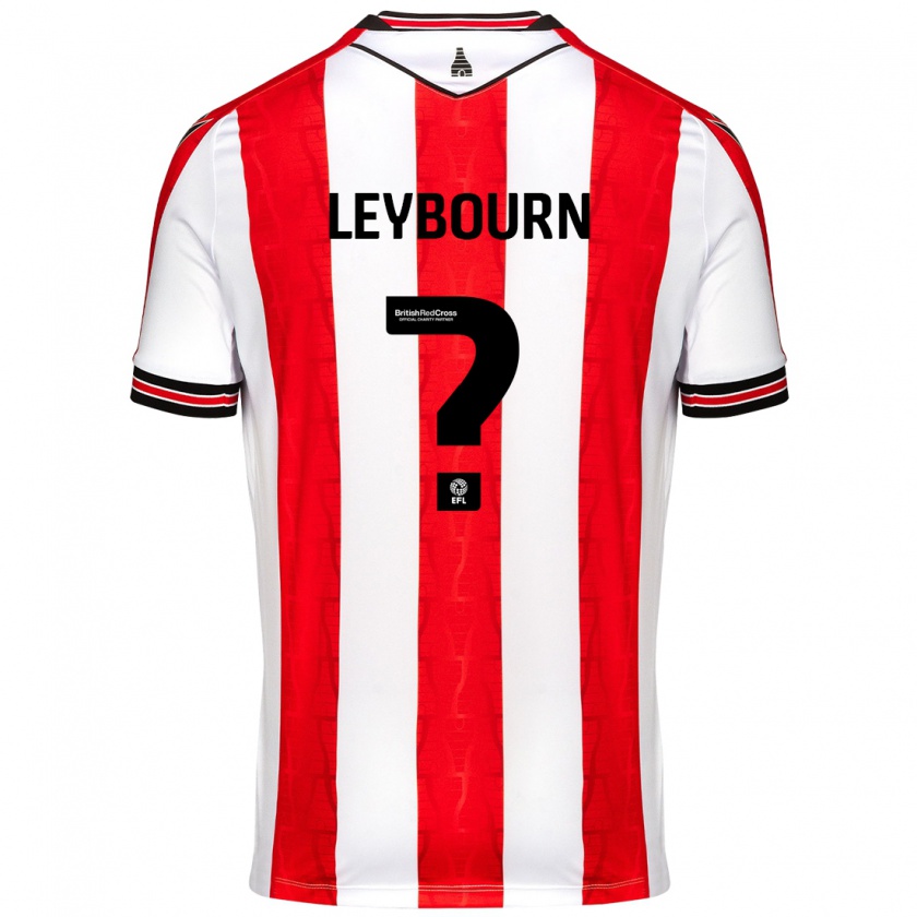 Kandiny Hombre Camiseta Charlie Leybourn #0 Rojo Blanco 1ª Equipación 2024/25 La Camisa