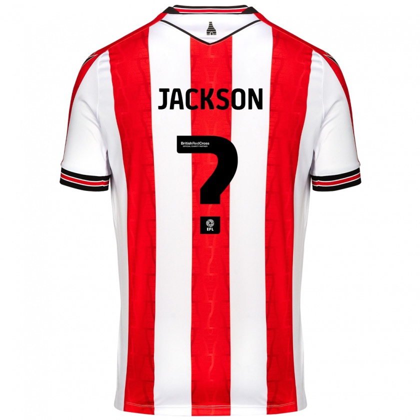 Kandiny Hombre Camiseta Jackson Kelly #0 Rojo Blanco 1ª Equipación 2024/25 La Camisa