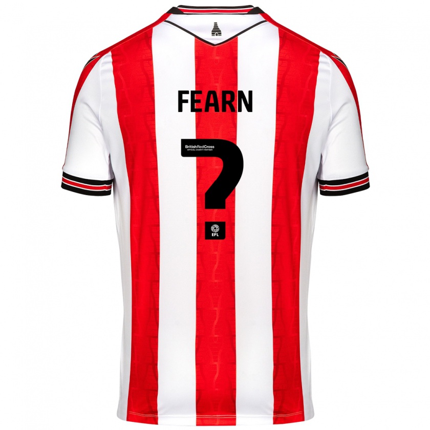 Kandiny Uomo Maglia Elliot Fearn #0 Rosso Bianco Kit Gara Home 2024/25 Maglietta