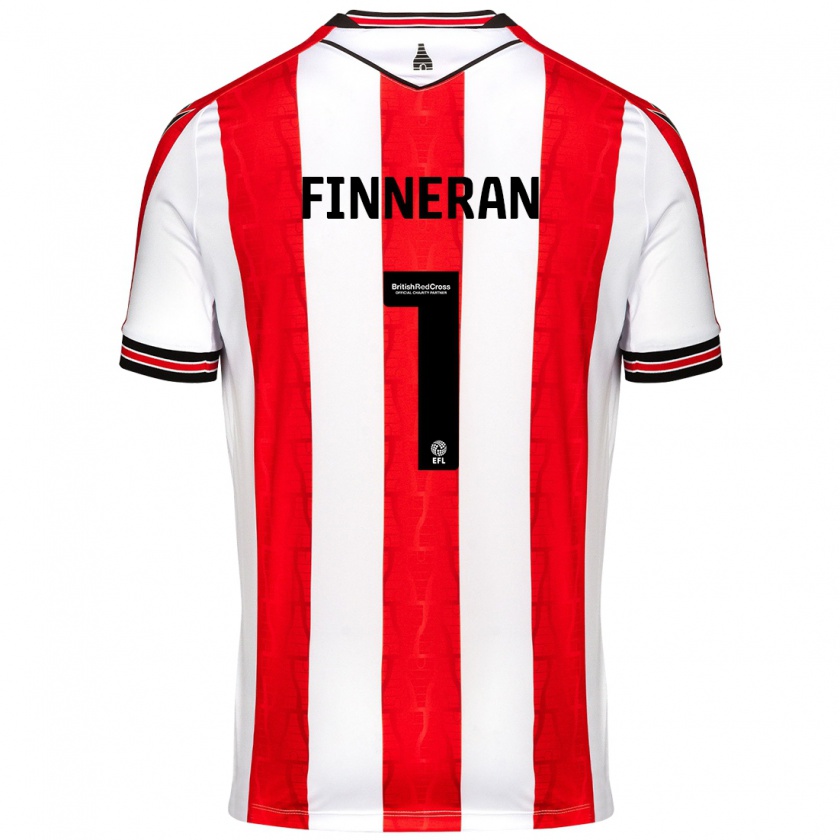 Kandiny Uomo Maglia Ellie Finneran #1 Rosso Bianco Kit Gara Home 2024/25 Maglietta