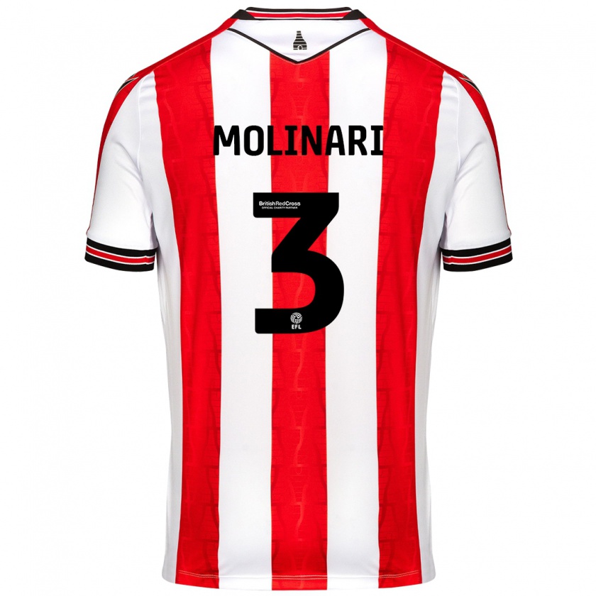 Kandiny Hombre Camiseta Lucia Molinari #3 Rojo Blanco 1ª Equipación 2024/25 La Camisa