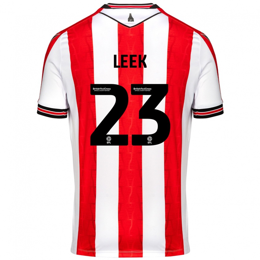 Kandiny Uomo Maglia Ellie Leek #23 Rosso Bianco Kit Gara Home 2024/25 Maglietta